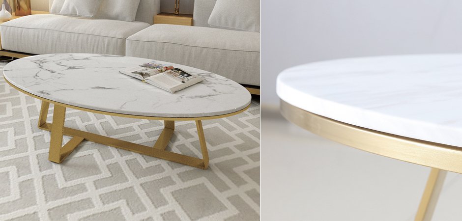 Кофейный стол Marble Oval Table Кофейный стол Marble Oval Table - Loft-Concept в Волгограде