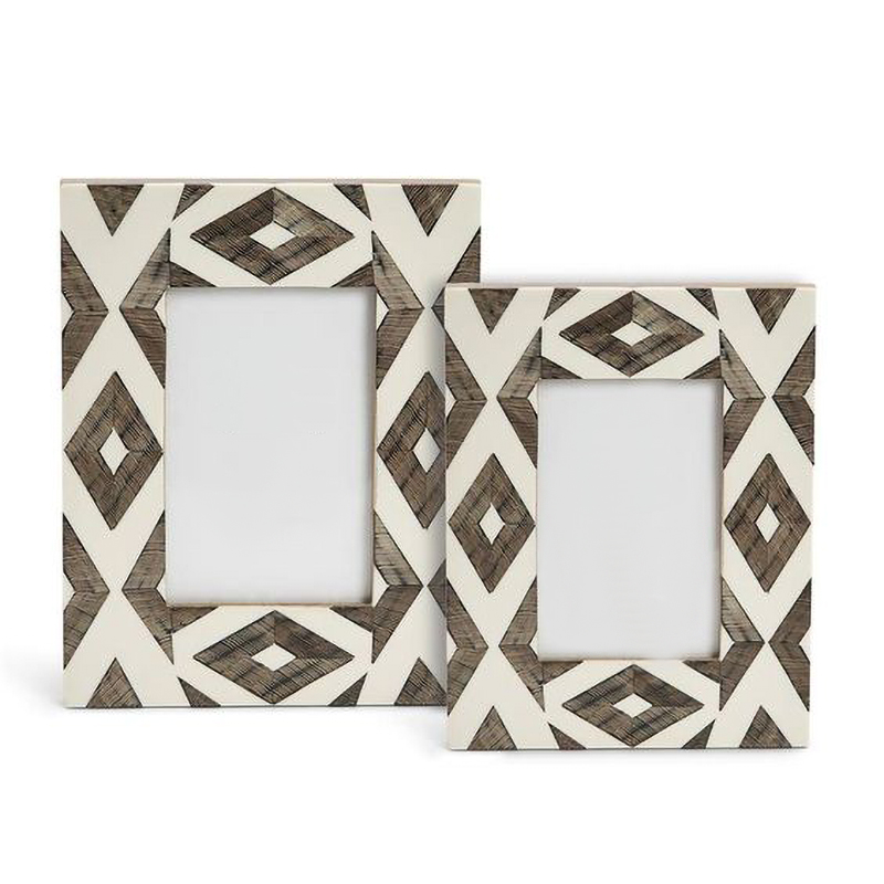 Фоторамка кость Ethnic Indian Wood Bone Inlay photo frame ivory ( слоновая кость ) Коричневый в Волгограде | Loft Concept 
