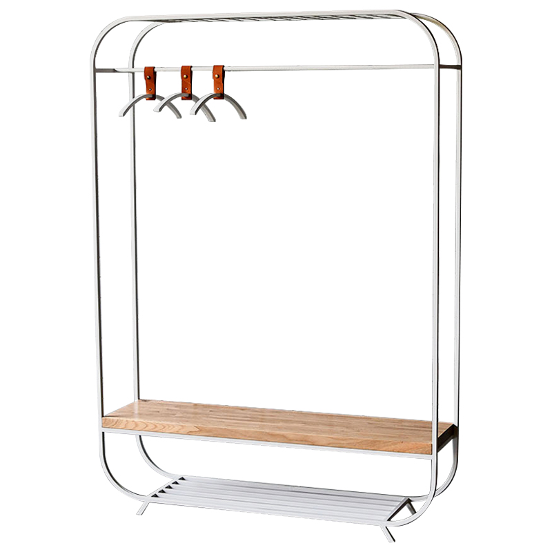 Рейл Jethro Industrial Metal Rust Clothes Rail Белый Светлый дуб Рейл Jethro Industrial Metal Rust Clothes Rail Белый Светлый дуб в Волгограде | Loft Concept