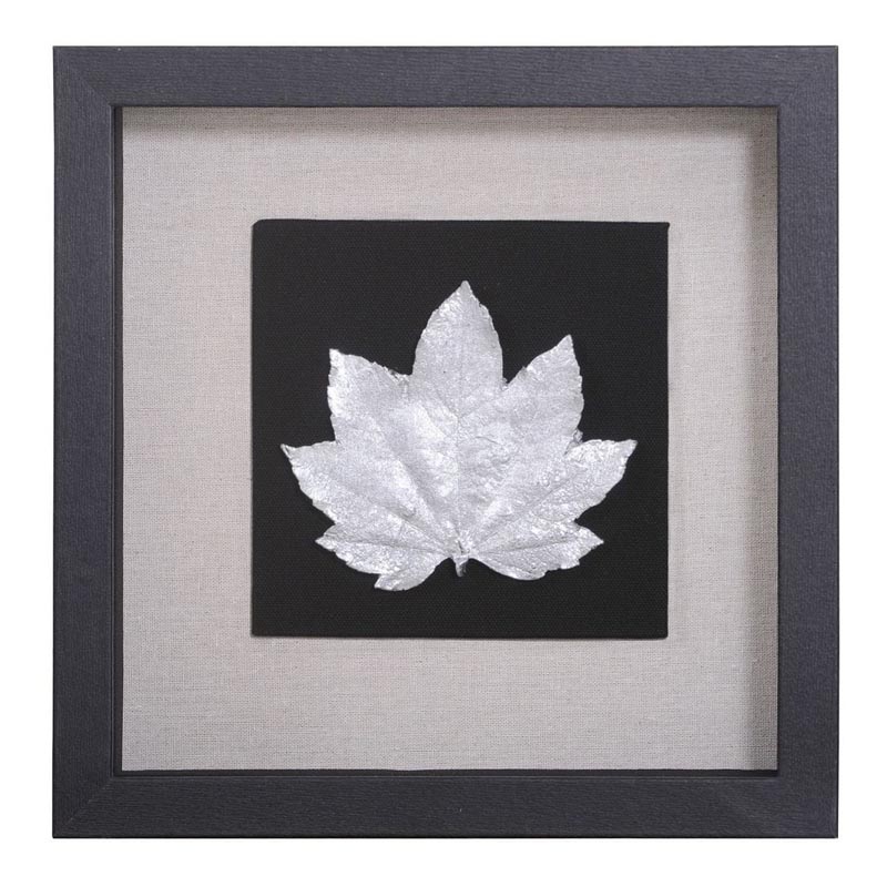 Панно Cassian Curled Maple Leaf Черный Серебряный в Волгограде | Loft Concept 