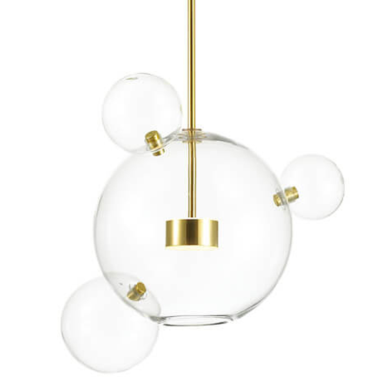 Подвесной светильник Transparent Bubble Pendant Gold 3 Глянцевое золото Прозрачный Подвесной светильник Transparent Bubble Pendant Gold 3 Глянцевое золото Прозрачный в Волгограде | Loft Concept