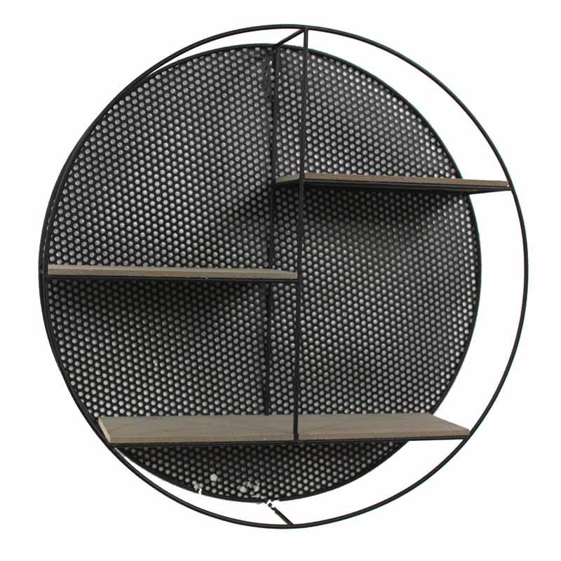 Полка Perforation Loft Circle Shelf Бежево-серый Черный Полка Perforation Loft Circle Shelf Бежево-серый Черный в Волгограде | Loft Concept