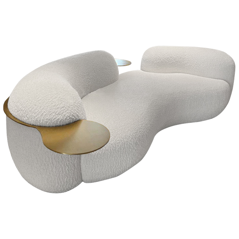 Диван Lammert White Boucle Sofa Белый Латунь Диван Lammert White Boucle Sofa Белый Латунь в Волгограде | Loft Concept