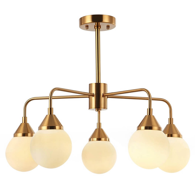 Люстра Phainon Gold Chandelier 5 Золотой Белый Люстра Phainon Gold Chandelier 5 Золотой Белый в Волгограде | Loft Concept