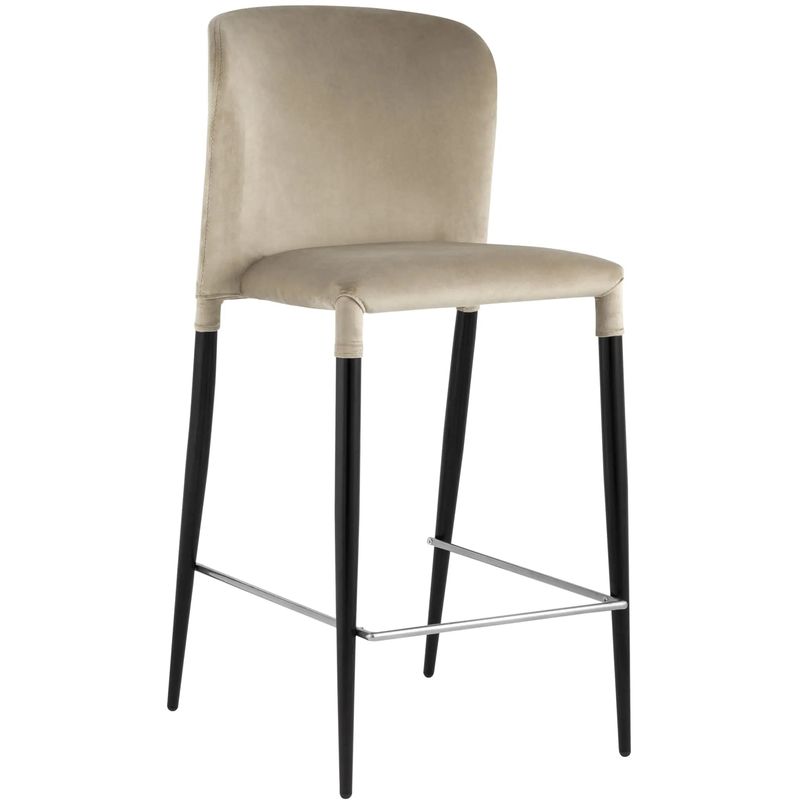 Барный Стул Lori Chair Бежевый Велюр Бежевый Черный Барный Стул Lori Chair Бежевый Велюр Бежевый Черный в Волгограде | Loft Concept