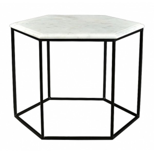 Кофейный столик Hexagon White Marble Белый Мрамор Bianco Черный матовый Кофейный столик Hexagon White Marble Белый Мрамор Bianco Черный матовый в Волгограде | Loft Concept