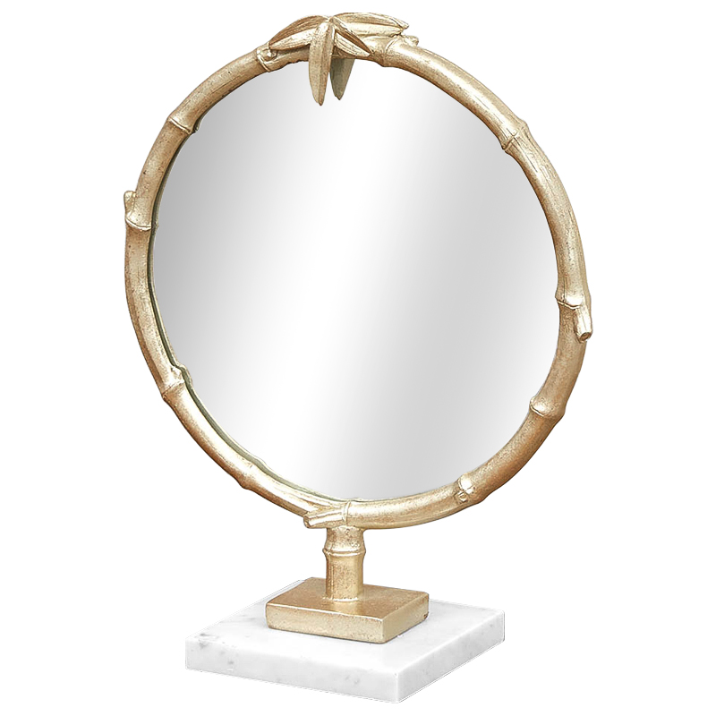 Зеркало настольное Bamboo Gold Marble Mirror Золотой Белый Зеркало Зеркало настольное Bamboo Gold Marble Mirror Золотой Белый Зеркало в Волгограде | Loft Concept