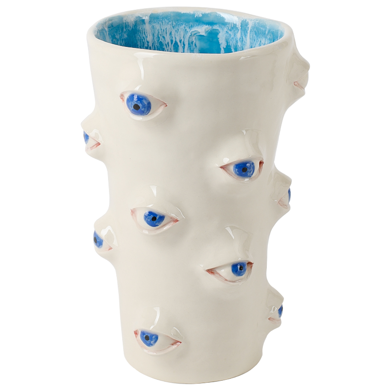 Ваза Many Eyes Vase Молочный Голубой Синий Ваза Many Eyes Vase Молочный Голубой Синий в Волгограде | Loft Concept