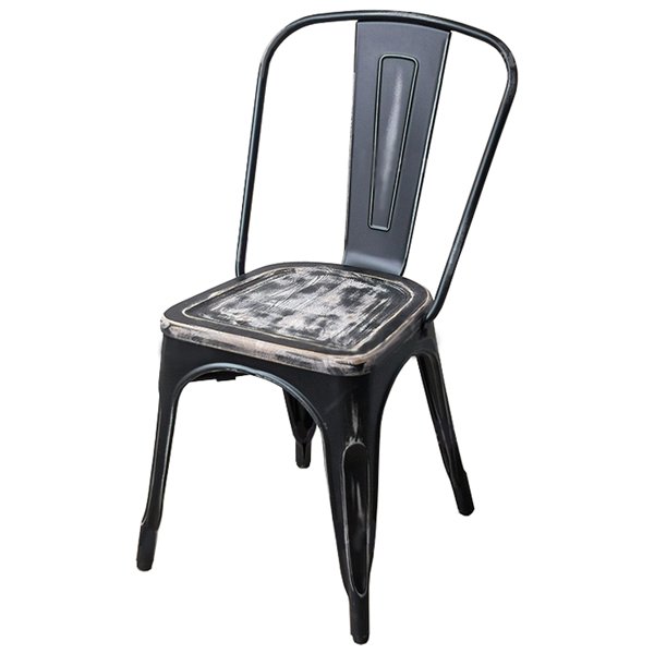 Кухонный стул Tolix Chair Vintage Wood Винтажный черный Кухонный стул Tolix Chair Vintage Wood Винтажный черный в Волгограде | Loft Concept