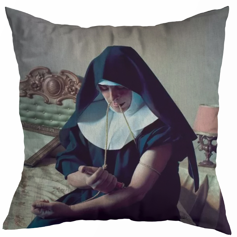 Декоративная подушка Seletti Cushion Nun Бежевый Коричневый Черный Зеленый шалфей Декоративная подушка Seletti Cushion Nun Бежевый Коричневый Черный Зеленый шалфей в Волгограде | Loft Concept