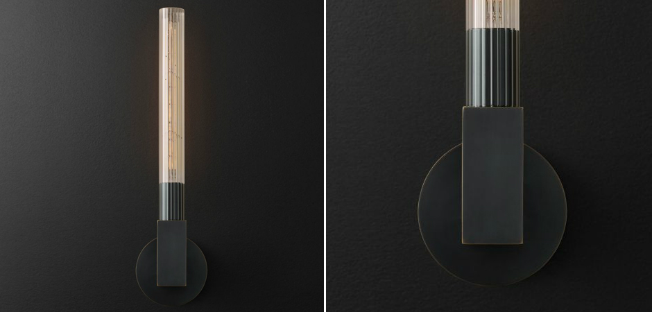 Бра RH CANNELLE wall lamp SINGLE Sconces Black Бра RH CANNELLE wall lamp SINGLE Sconces Black - Loft-Concept в Волгограде