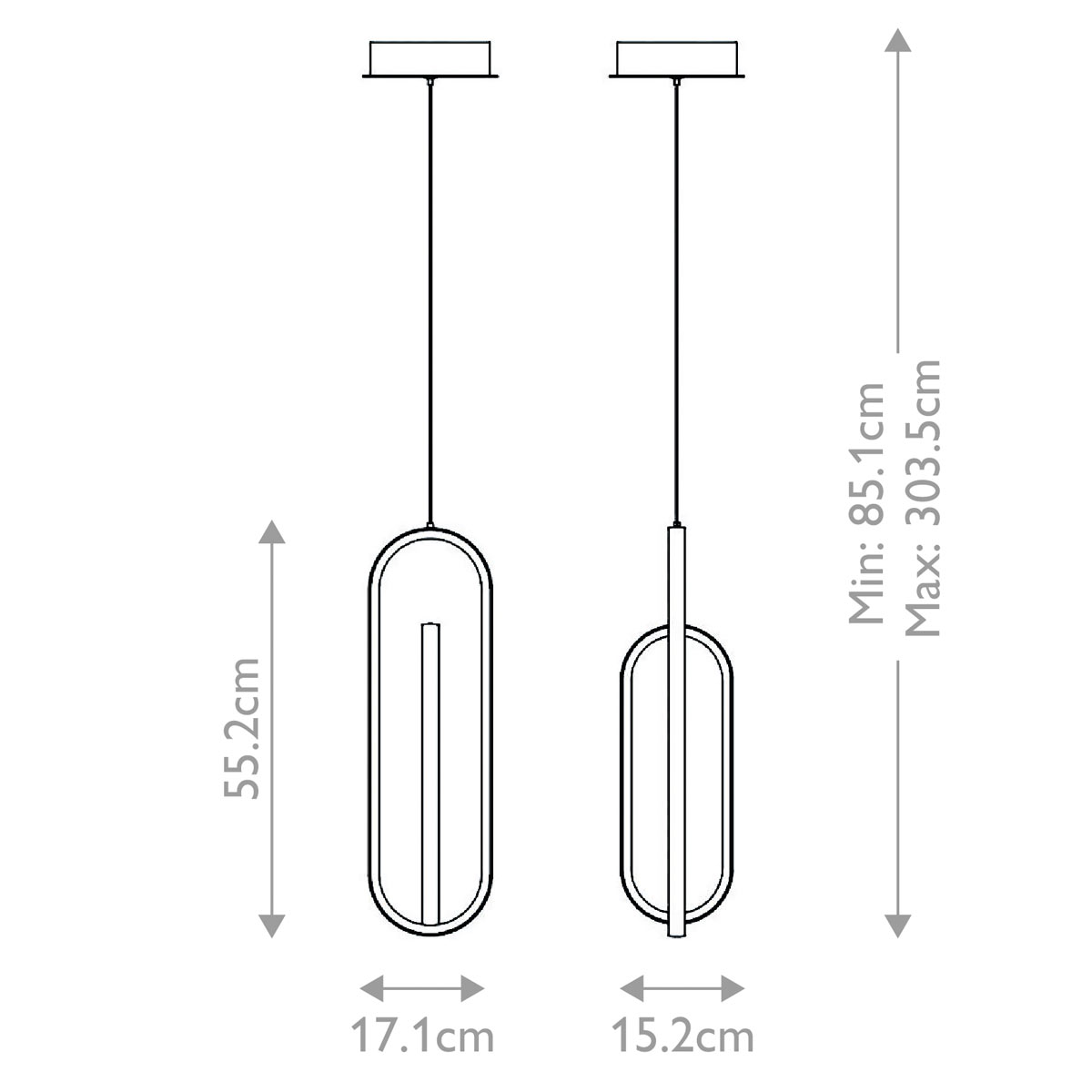 Подвесной светильник золотого цвета с двумя вытянутыми овальными рамками в форме скрепки Eurofase в Волгограде