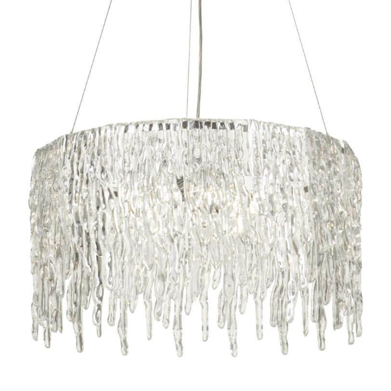 Люстра Cold Heart Silver Single Tier Chandelier Хром Прозрачное Стекло Люстра Cold Heart Silver Single Tier Chandelier Хром Прозрачное Стекло в Волгограде | Loft Concept