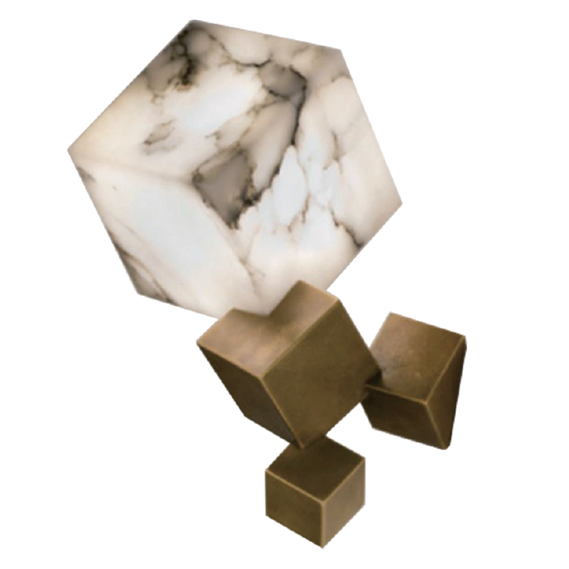 Бра Marble Cube Wall lamp Белый Мрамор Bianco Медь Бра Marble Cube Wall lamp Белый Мрамор Bianco Медь в Волгограде | Loft Concept