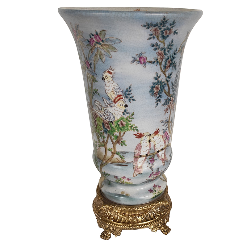 Ваза Blue Vase Parrots Бронза Мульти Голубой Ваза Blue Vase Parrots Бронза Мульти Голубой в Волгограде | Loft Concept
