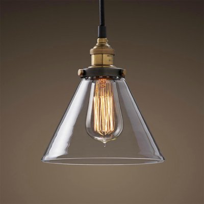 Подвесной светильник Loft Clear Glass Wide Cloche Черный Подвесной светильник Loft Clear Glass Wide Cloche Черный в Волгограде | Loft Concept