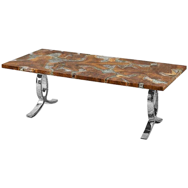 Обеденный стол Bradan Table Коричневый Хром Обеденный стол Bradan Table Коричневый Хром в Волгограде | Loft Concept