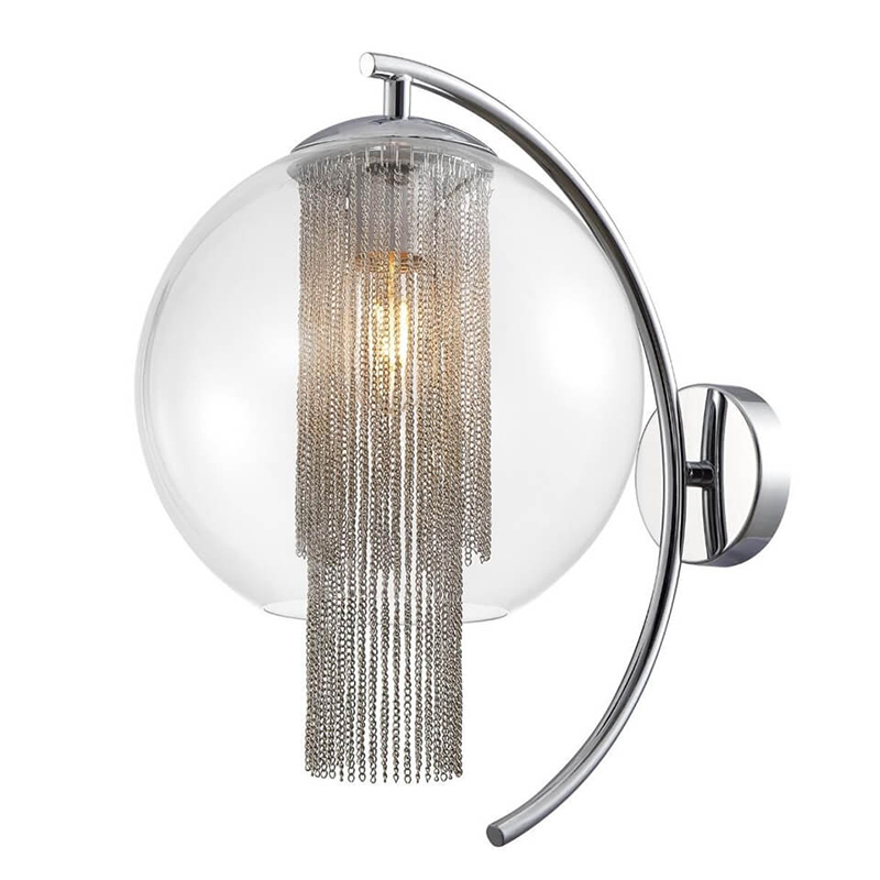 Бра Cascade Chains Wall Lamp Прозрачное Стекло Хром Серебряный Бра Cascade Chains Wall Lamp Прозрачное Стекло Хром Серебряный в Волгограде | Loft Concept