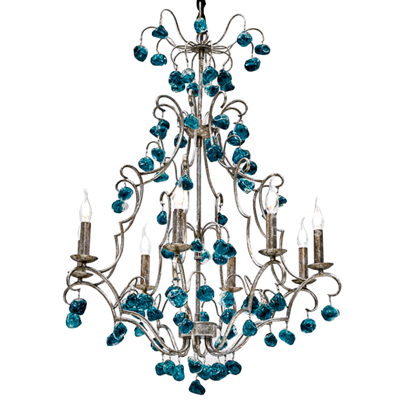 Люстра Crystal Blue Cupertino Chandelier Бирюзовый Люстра Crystal Blue Cupertino Chandelier Бирюзовый в Волгограде | Loft Concept