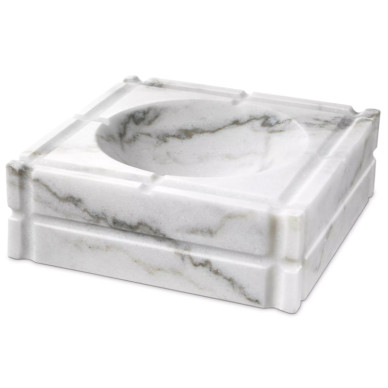 Пепельница Eichholtz Ashtray Nestor White Белый Мрамор Bianco в Волгограде | Loft Concept 