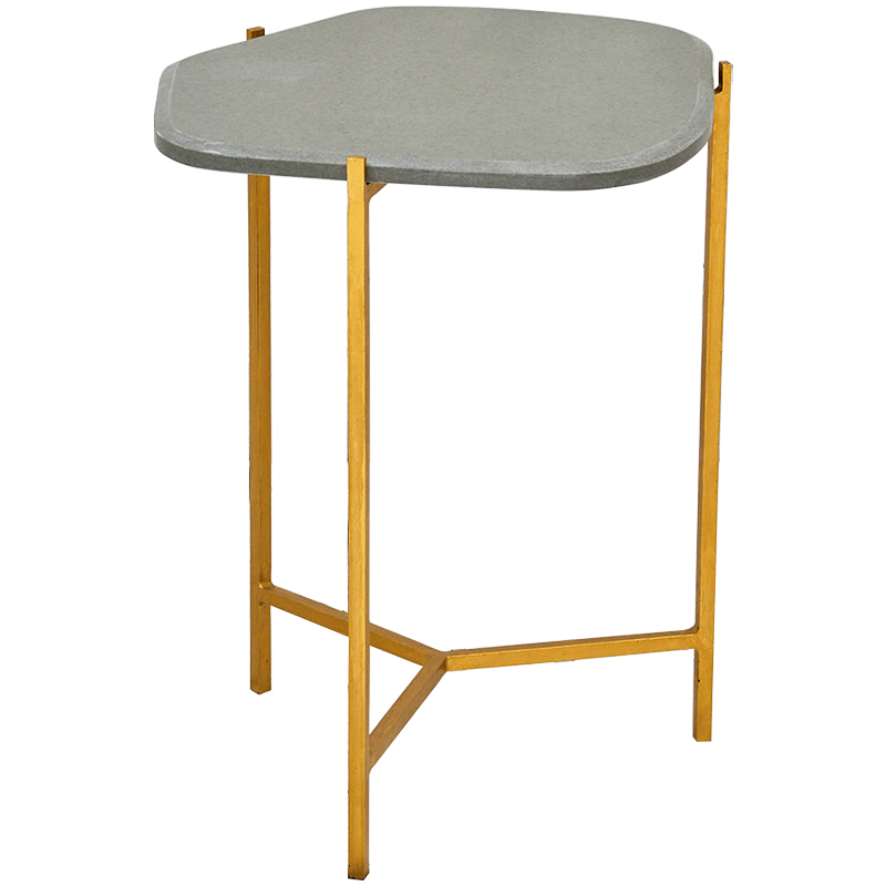 Приставной стол с серой каменной столешницей Tuan Side Table Grey Золотой Серый Приставной стол с серой каменной столешницей Tuan Side Table Grey Золотой Серый в Волгограде | Loft Concept