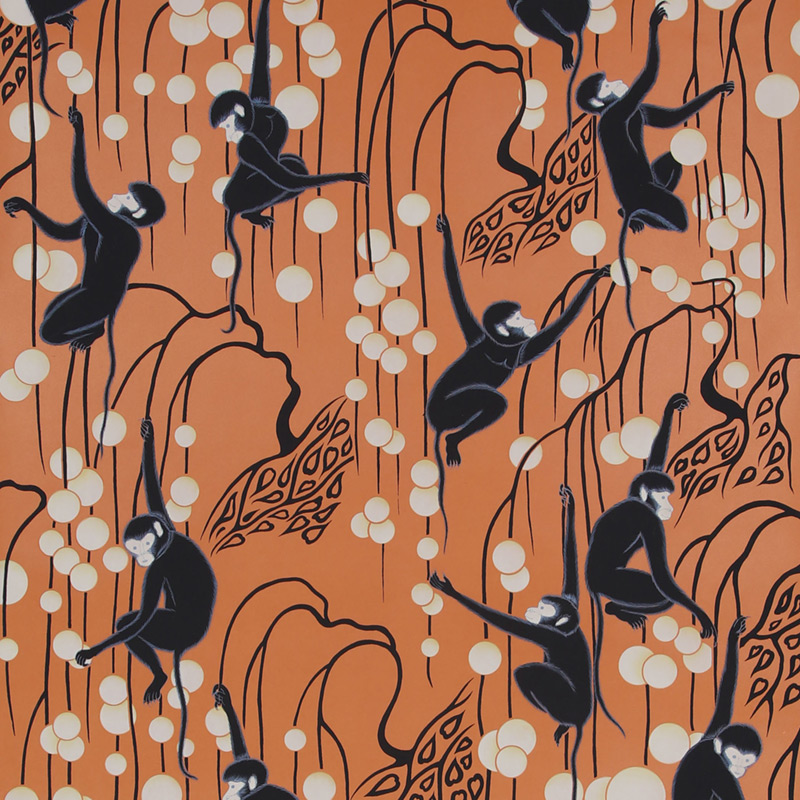Обои ручная роспись Deco Monkeys Terracotta on dyed paper Обои ручная роспись Deco Monkeys Terracotta on dyed paper в Волгограде | Loft Concept