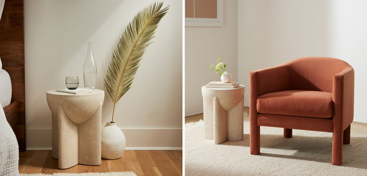 Приставной стол Lava Stone Side Table Травертин - фото №1