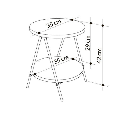 Стол приставной с 2-мя круглыми столешницами цвета антрацит ESSEL SIDE TABLE ANTHRACITE в Волгограде