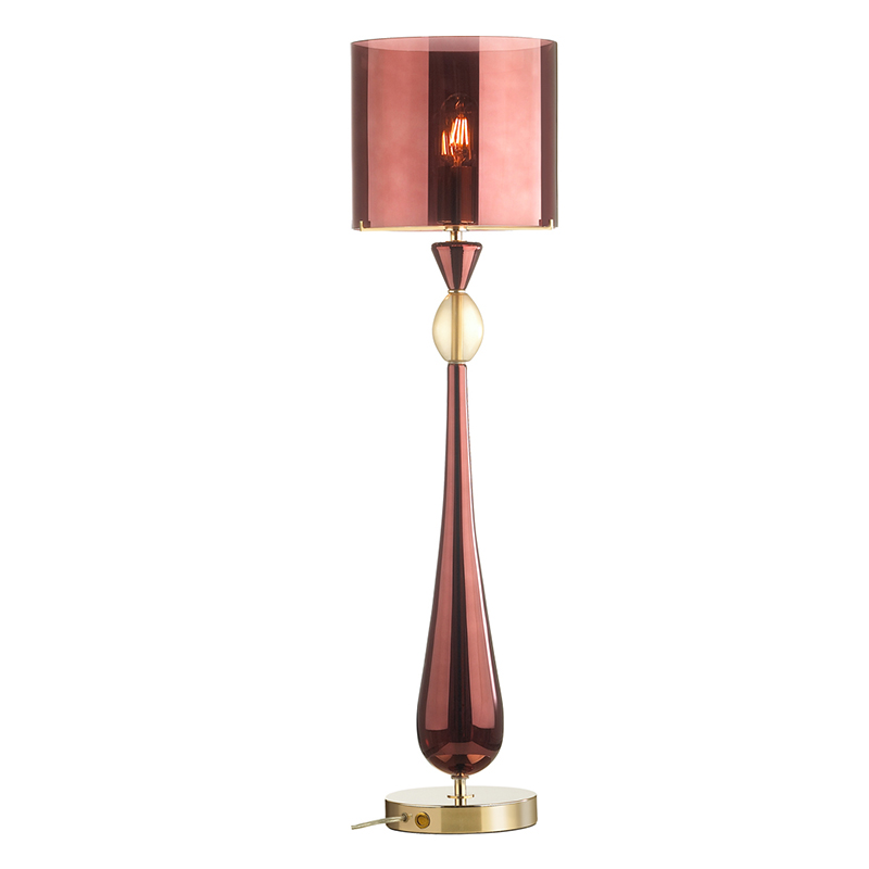 Настольная лампа Roser Burgundy Table Lamp Бургундский красный Золотой Настольная лампа Roser Burgundy Table Lamp Бургундский красный Золотой в Волгограде | Loft Concept