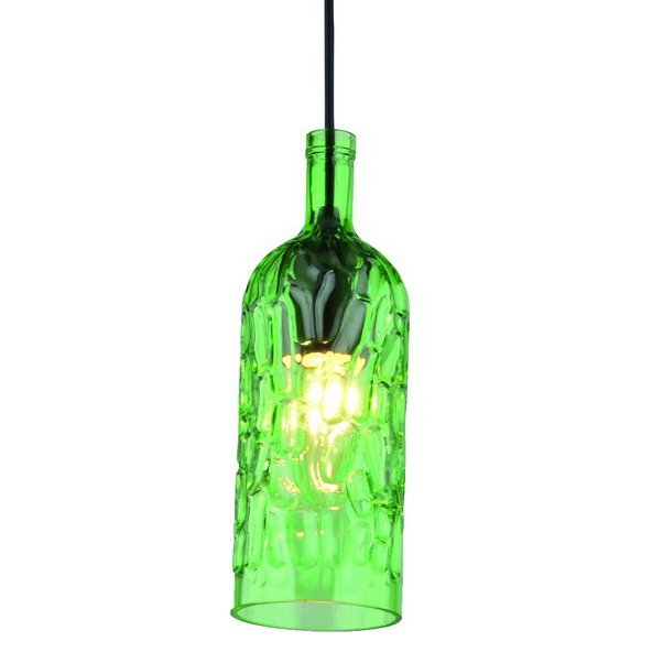 Подвесной светильник Geometry Glass Green Bottle Pendant Зеленый Подвесной светильник Geometry Glass Green Bottle Pendant Зеленый в Волгограде | Loft Concept