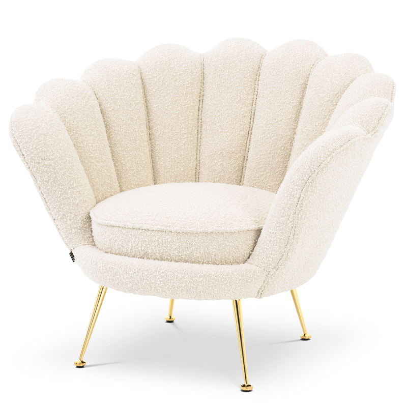 Кресло Eichholtz Chair Trapezium Boucle cream Кремовый Латунь Кресло Eichholtz Chair Trapezium Boucle cream Кремовый Латунь в Волгограде | Loft Concept
