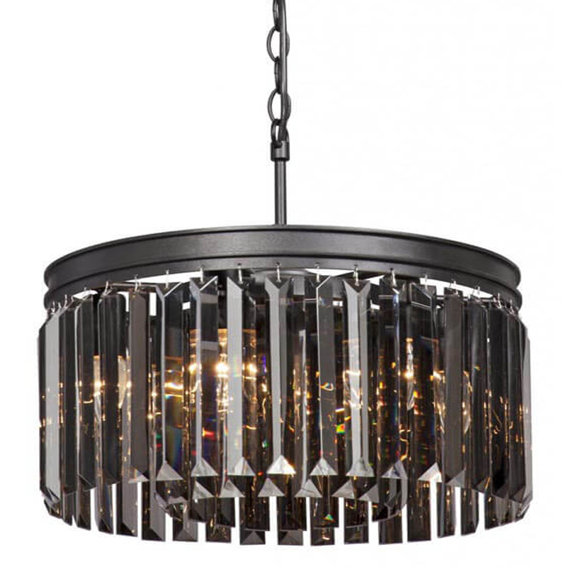 Люстра RH Rhys Smok Glass Prism Round Chandelier 40 Черный матовый Люстра RH Rhys Smok Glass Prism Round Chandelier 40 Черный матовый в Волгограде | Loft Concept