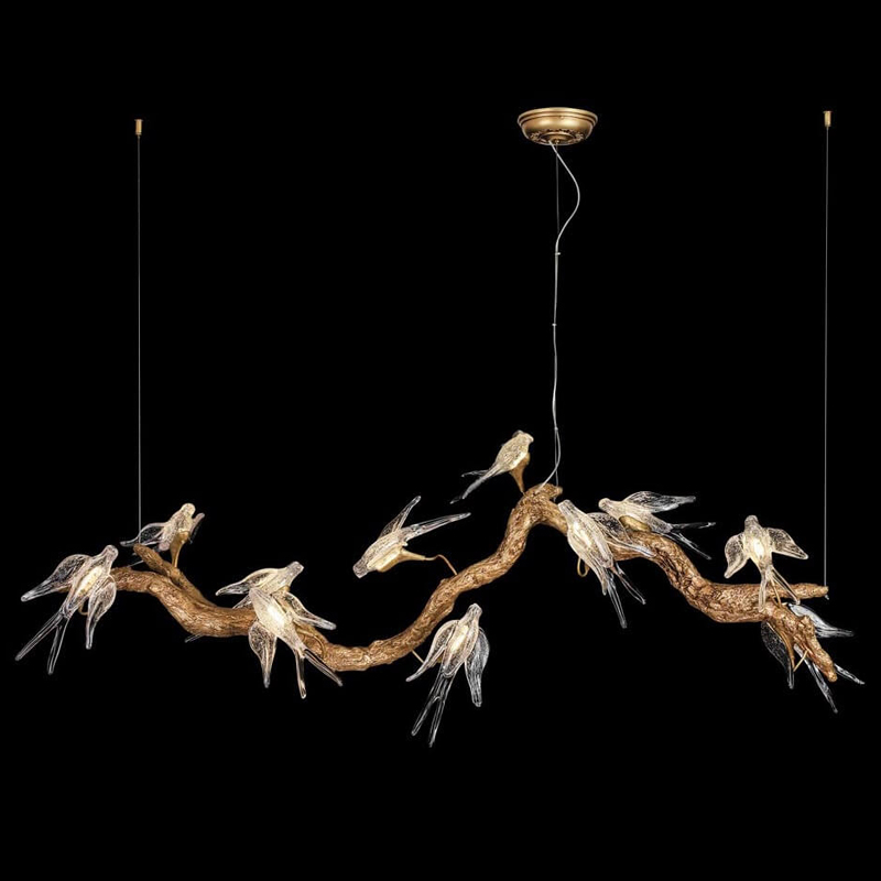 Декоративная светодиодная люстра The swallow nest Медь Прозрачный Декоративная светодиодная люстра The swallow nest Медь Прозрачный в Волгограде | Loft Concept