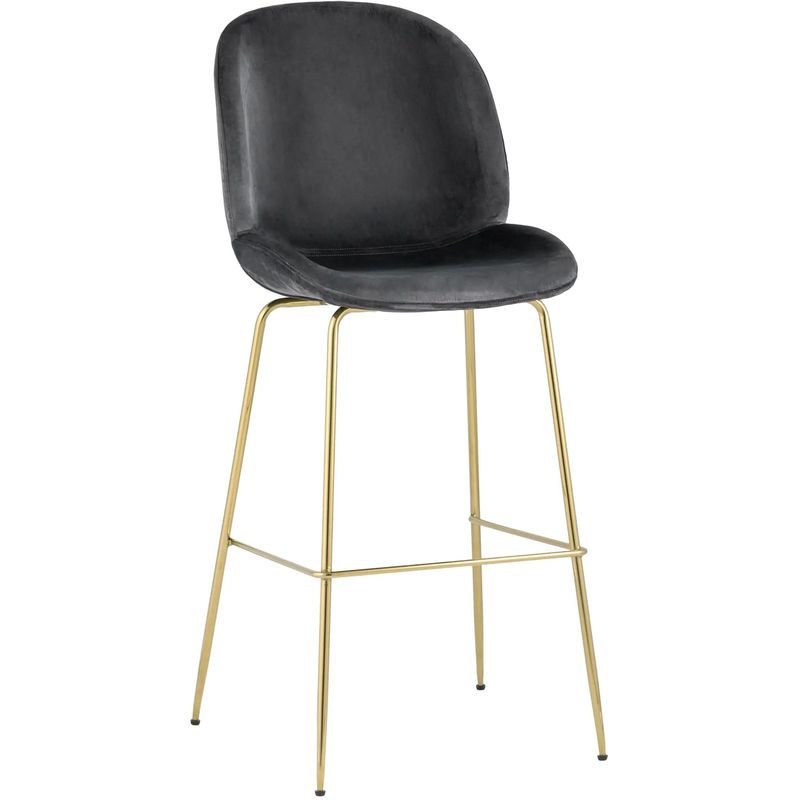 Барный Стул Серый Велюр Vendramin Chair Серый Золотой Барный Стул Серый Велюр Vendramin Chair Серый Золотой в Волгограде | Loft Concept