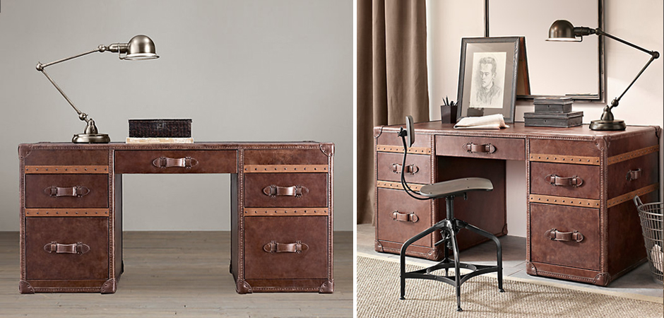 Рабочий Стол Натуральная Кожа RH Mayfair Steamer Trunk Рабочий Стол Натуральная Кожа RH Mayfair Steamer Trunk - Loft-Concept в Волгограде