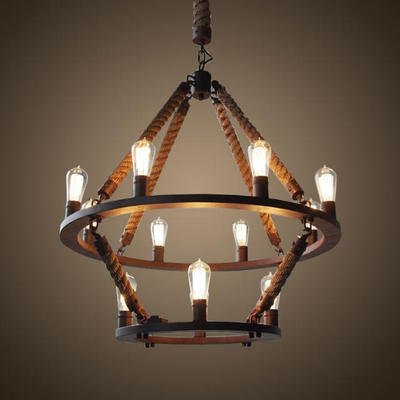 Люстра Rope Filament Chandelier Черный Люстра Rope Filament Chandelier Черный в Волгограде | Loft Concept