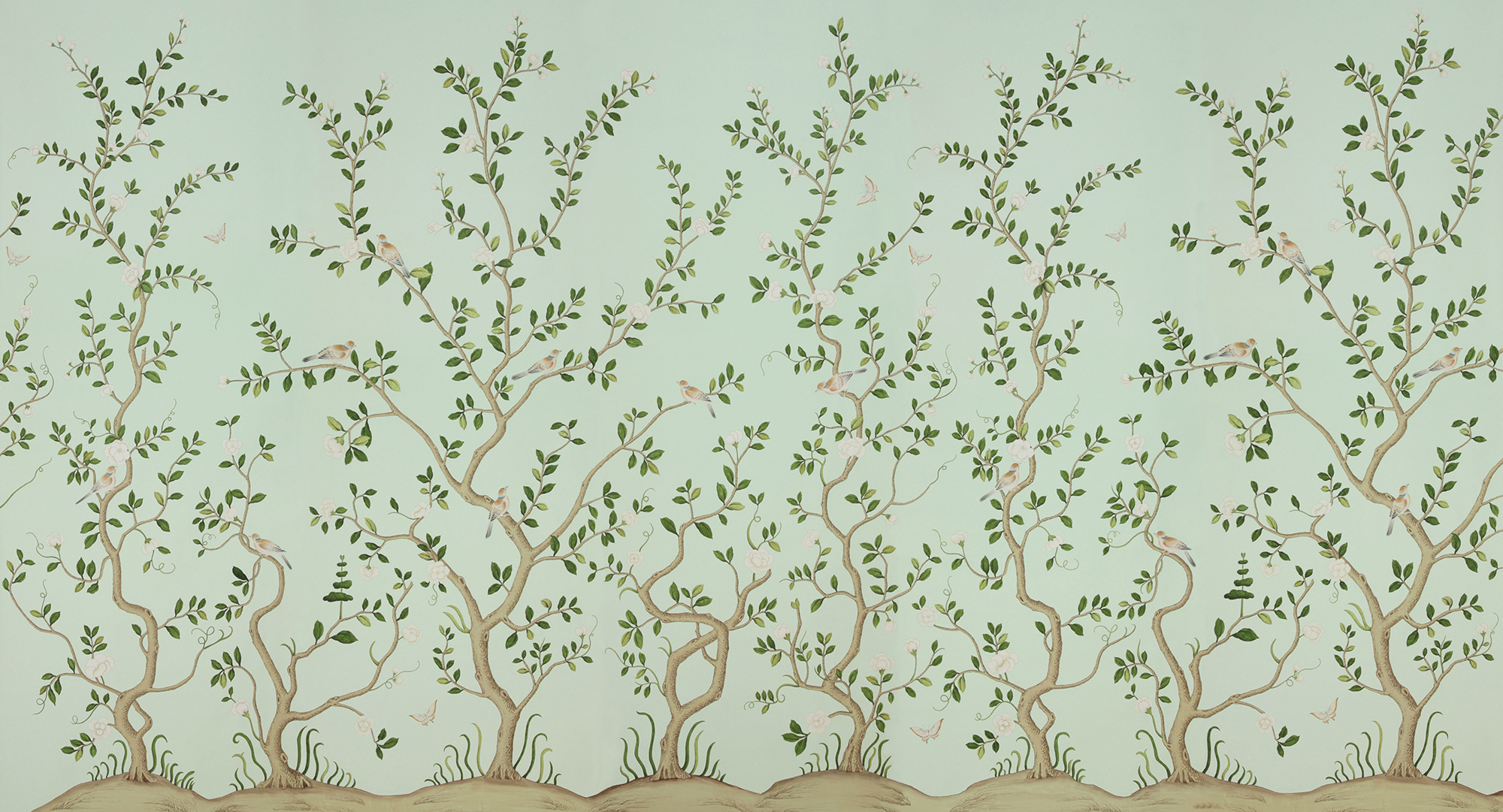 Обои ручная роспись Gustavian Garden Spring on white dyed paper Обои ручная роспись Gustavian Garden Spring on white dyed paper - постер Loft-Concept в Волгограде