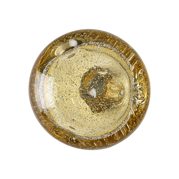 Бра с круглым плафоном из прозрачного стекла с пузырьками воздуха Effervia  Бронзовый Янтарный Красный Зеленый Серый в Волгограде | Loft Concept 