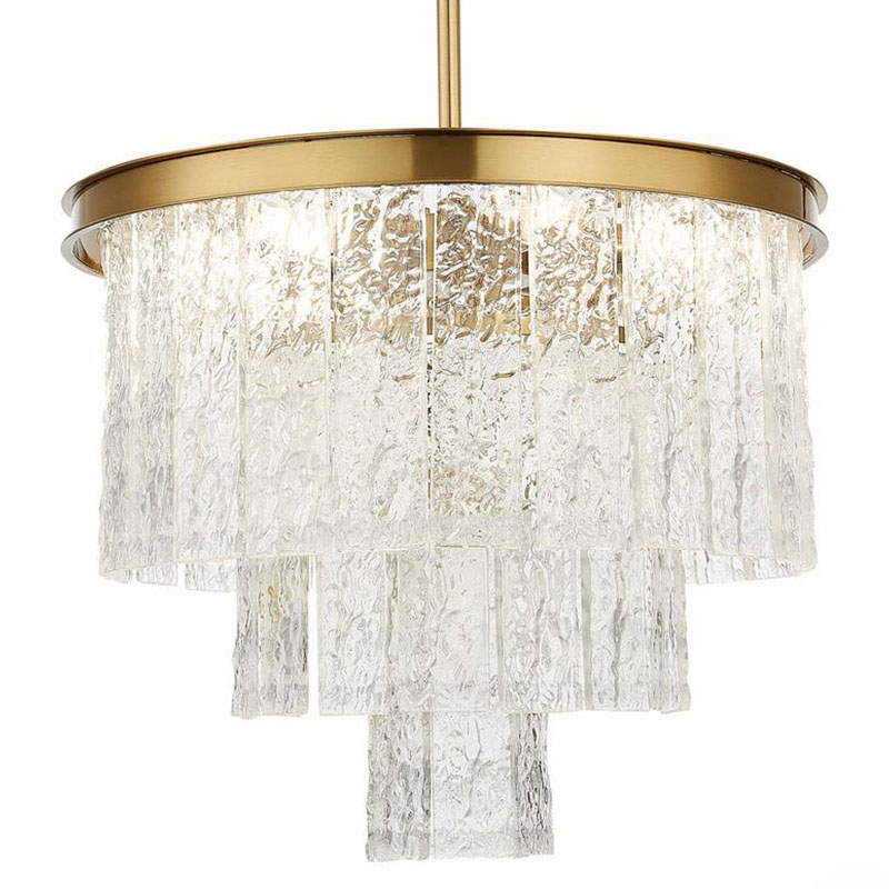 Люстра Renea Textured Glass Chandelier Brass Латунь Прозрачное Стекло в Волгограде | Loft Concept 