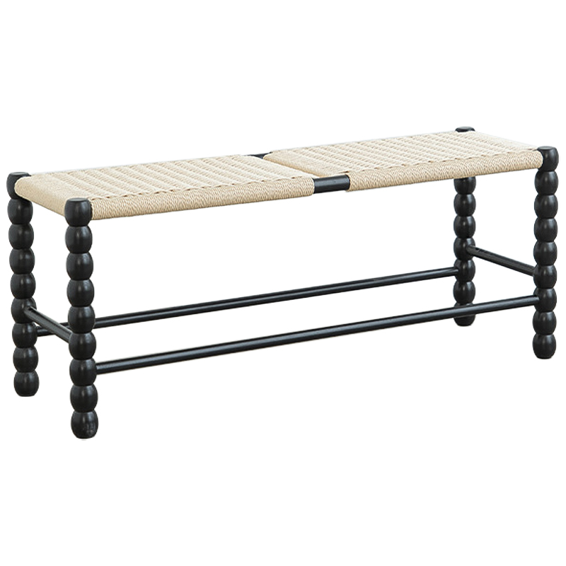 Банкетка French Corner Banquet Black 100 см Черный Бежевый Банкетка French Corner Banquet Black 100 см Черный Бежевый в Волгограде | Loft Concept