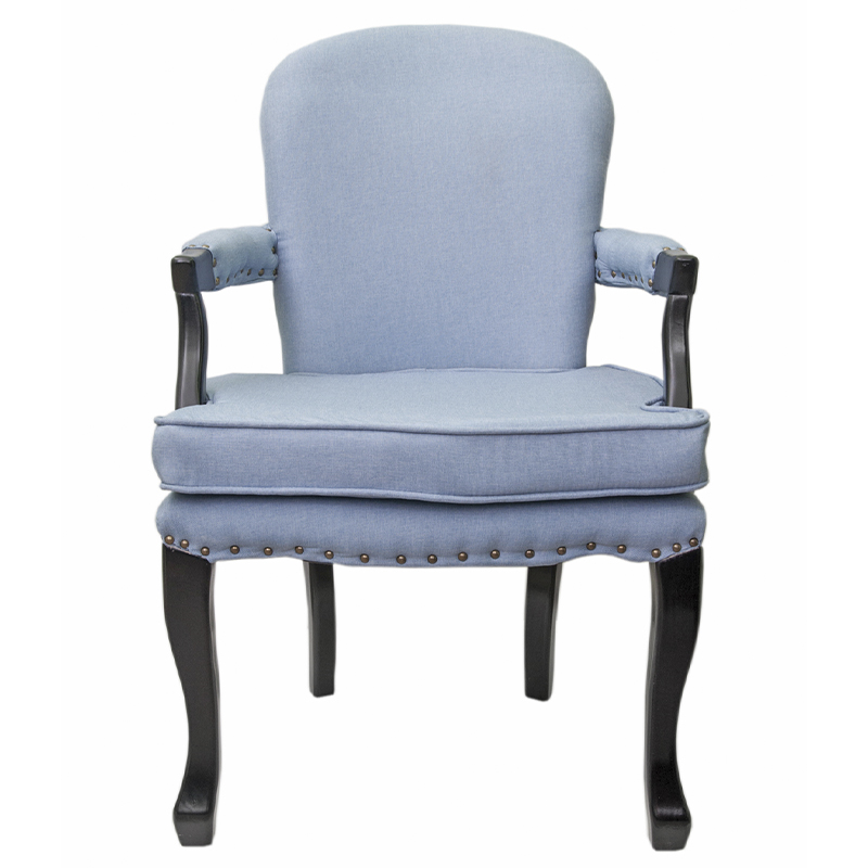 Кресло Aubrey Classical Armchair blue flax Голубой Черный Кресло Aubrey Classical Armchair blue flax Голубой Черный в Волгограде | Loft Concept