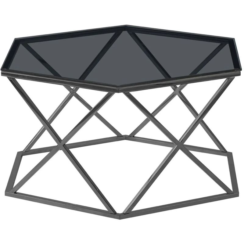 Столик кофейный Ormando Collection Dark Chrome №1 Темный хром Стекло Смок Столик кофейный Ormando Collection Dark Chrome №1 Темный хром Стекло Смок в Волгограде | Loft Concept
