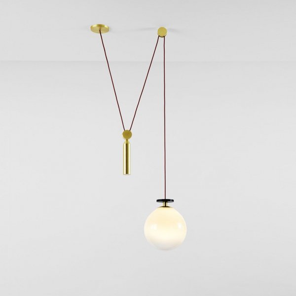 Подвесной светильник Shape up Pendant Globe White Латунь Белый Подвесной светильник Shape up Pendant Globe White Латунь Белый в Волгограде | Loft Concept