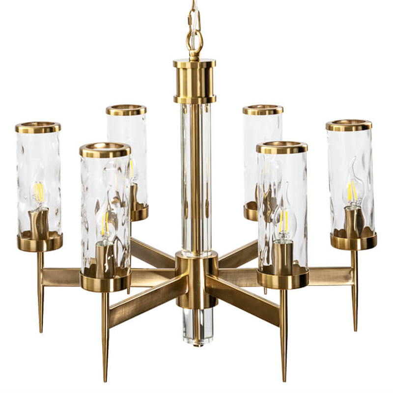 Люстра Brass Wheel Small в Американском стиле Латунь Прозрачный Люстра Brass Wheel Small в Американском стиле Латунь Прозрачный в Волгограде | Loft Concept