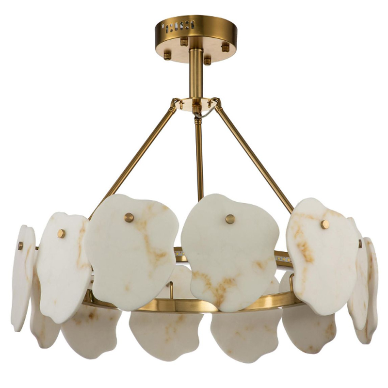 Люстра Мрамор Lucretia Marble Round Chandelier 60 см Латунь Белый Мрамор Bianco Люстра Мрамор Lucretia Marble Round Chandelier 60 см Латунь Белый Мрамор Bianco в Волгограде | Loft Concept