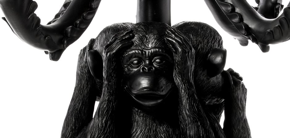 Подсвечник Seletti Giant Burlesque 3 Monkeys Black Подсвечник Seletti Giant Burlesque 3 Monkeys Black - Loft-Concept в Волгограде