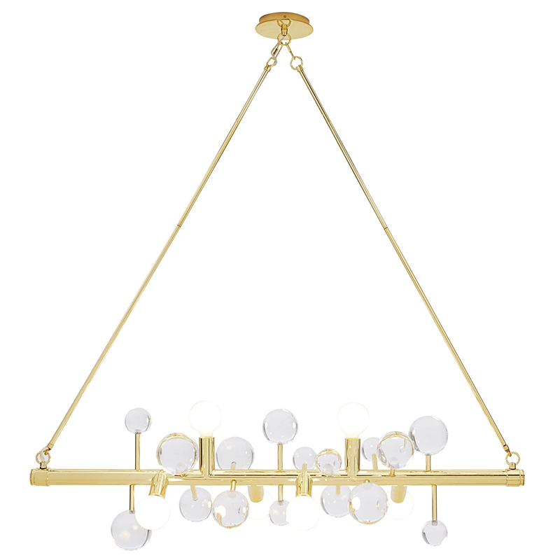 Люстра Jonathan Adler SIX-LIGHT LINEAR CHANDELIER Clear Золотой Прозрачное Стекло Белый Люстра Jonathan Adler SIX-LIGHT LINEAR CHANDELIER Clear Золотой Прозрачное Стекло Белый в Волгограде | Loft Concept