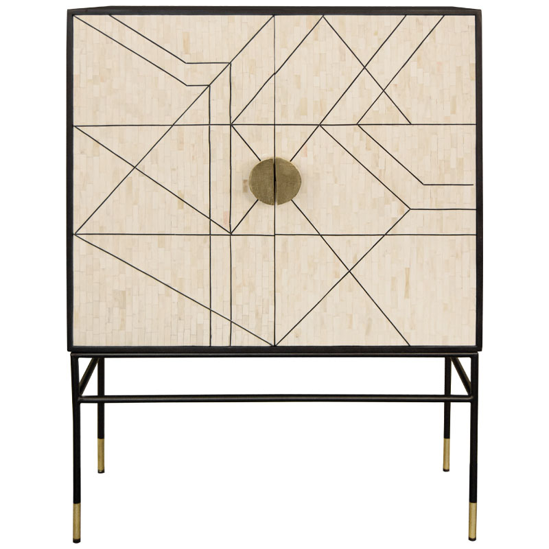Буфет Bone Inlay Geometry Бежевый Черный Золотой Буфет Bone Inlay Geometry Бежевый Черный Золотой в Волгограде | Loft Concept