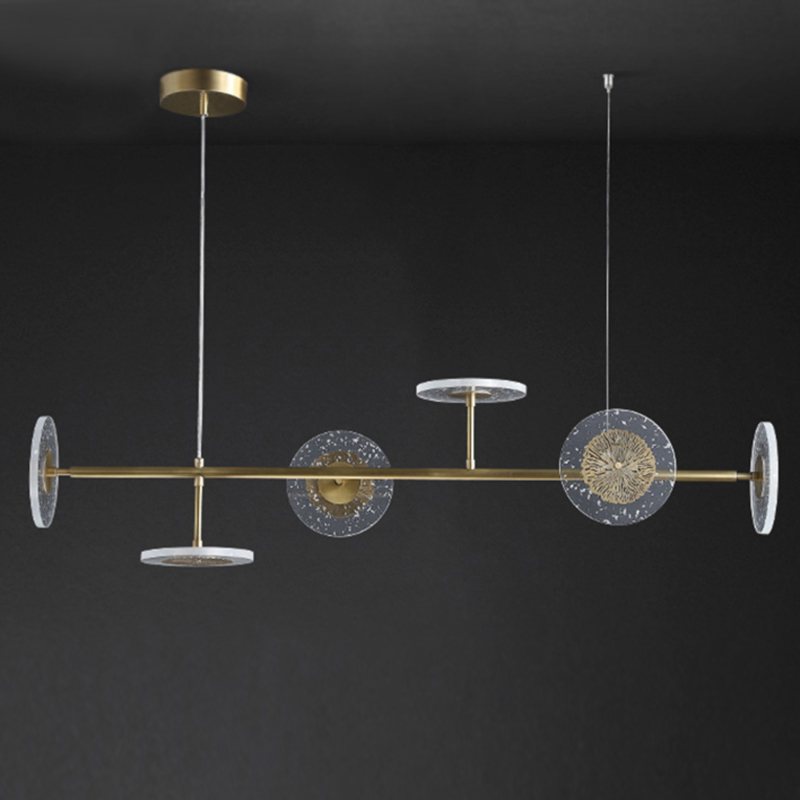 Люстра Discs Flowers Chandelier Латунь Прозрачный Люстра Discs Flowers Chandelier Латунь Прозрачный в Волгограде | Loft Concept