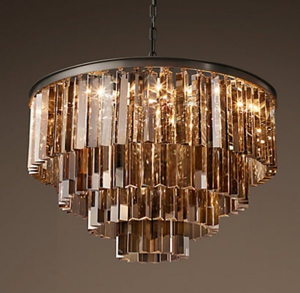Люстра RH 1920s Odeon Smoke Glass Fringe Chandelier -60 Черный Люстра RH 1920s Odeon Smoke Glass Fringe Chandelier -60 Черный в Волгограде | Loft Concept